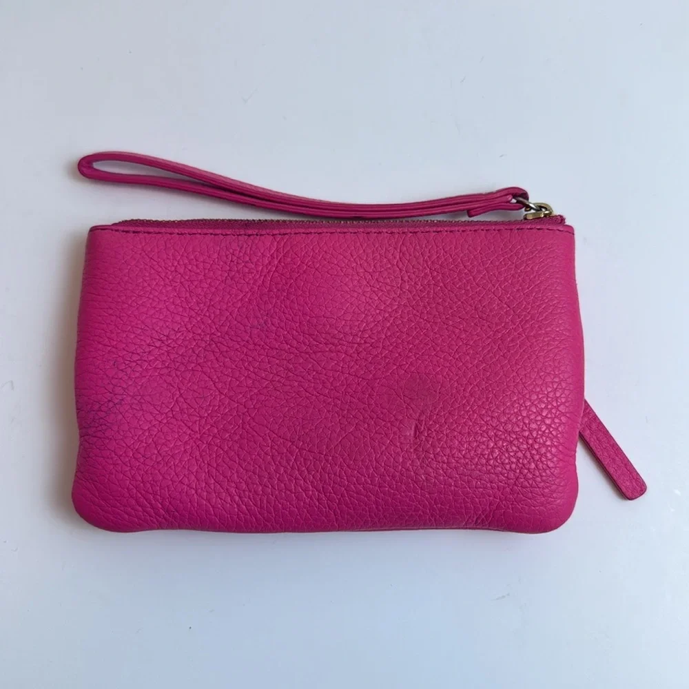 Kate Spade Pink Clutch Wristlet‎ Pebbled Leather